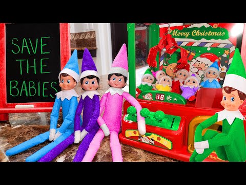 Elf Babies Stuck in Claw Machine!! Elf on the Shelf Day 23