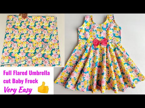 Very Easy Full Flared Baby Frock cutting and stitching| Baby Frock cutting and stitching