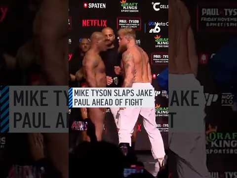 Mike Tyson slaps Jake Paul ahead of Netflix fight