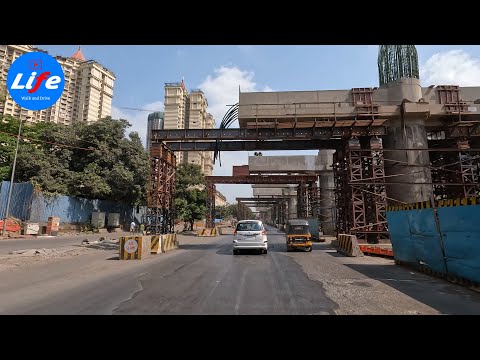 Ghodbunder Road, Thane - 4K Drive | Mmumbai Metro Line 4 Current Update