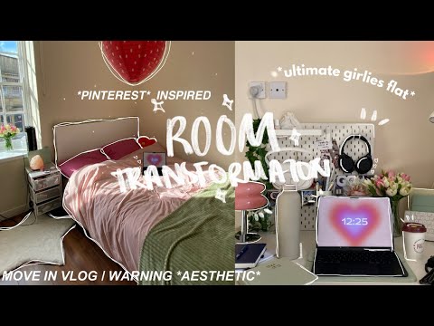 MOVE IN VLOG | ULTIMATE *pinterest* room transformation + TOUR ⋆ ˚｡⋆୨୧˚