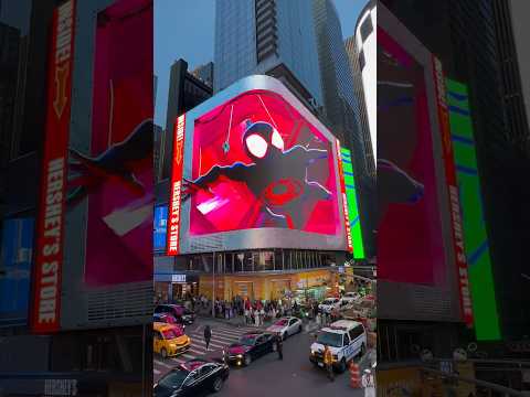 Spider Man 3D Billboard Across the Spider-Verse! NYC 🕸️#shorts #3dbillboard #spiderman #timessquare