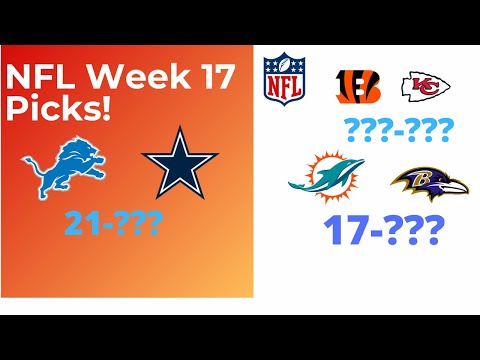 NFL Week 17 Picks! Cowboys dominate Lions? Ravens beat up Dolphins?