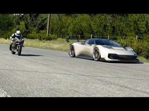 Kawasaki Ninja H2R Supercharged vs Ferrari KC23 at Old SPA