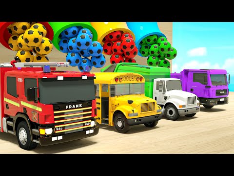 Baby Shark + Wheels On the Bus - Wheels shaped like soccer balls - Baby Nursery Rhymes & Kids Songs