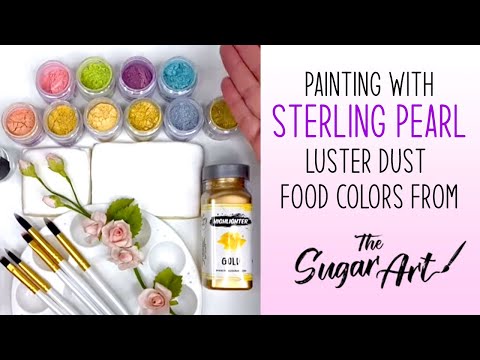 Painting confections with Sterling Pearl™ luster dust food coloring and Gold Highlighter