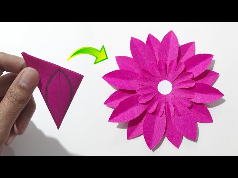 How To Make Paper Flower Easy | Beautiful Paper Flower Making Idea | Simple Paper Flower Craft