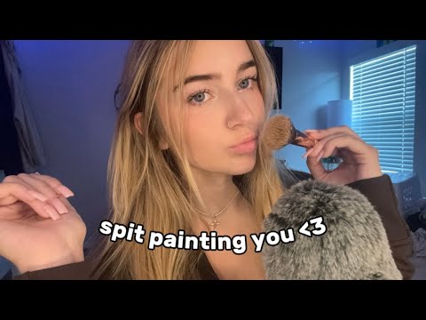 ASMR spit painting you! (mouth sounds, fast and aggressive)