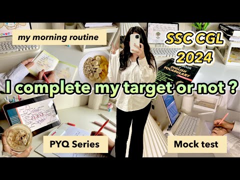 SSC CGL 2024 target| Ssc Cgl study vlog 📖My full day routine| completing my tasks #cgl2024 #sscvlog