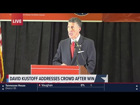 Tennessee congressman David Kustoff addresses crowd after winning reelection to U.S. House