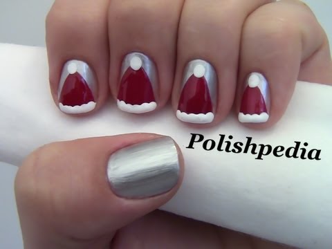 Santa Claus Hat Nail Art