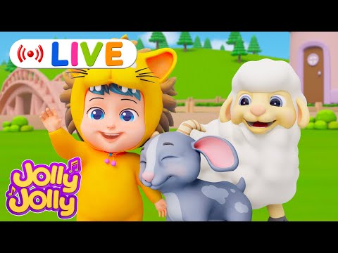 LIVE🔴The animals on the farm, Bingo + More | Jolly Jolly & Animals - Best Kids Songs!