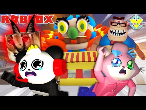 Roblox Escape BACKROOMS!! Combo Panda VS Alpha Lexa!!