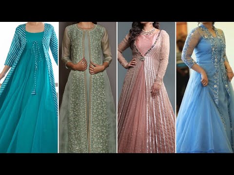 Partywear Long Maxi with Jacket designs|Long gown with jacket design| latest Partywear dress design