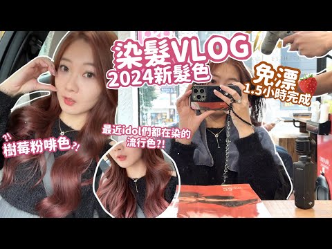 染髮VLOG🔥今年流行的樹莓粉啡色⁉️￼顯白免漂白好氣息🍓新年髮色大改變(含部份合作內容)