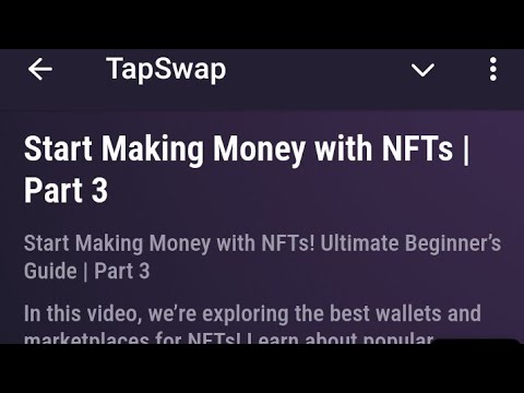 Start making money with nft | part 3 tapswap code | Start making money with nft part 3 tapswap