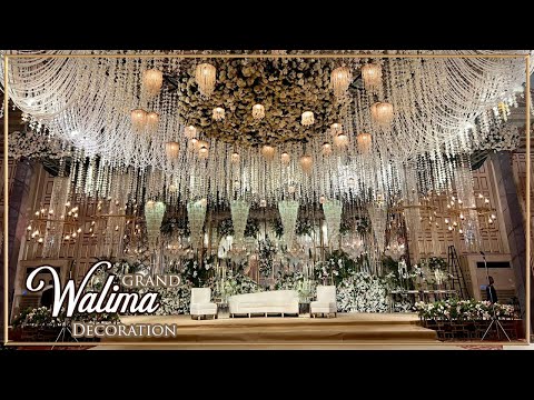 Astonished Pakistani walima decoration ideas | White Walima Stage design 2024 | Tulips Events