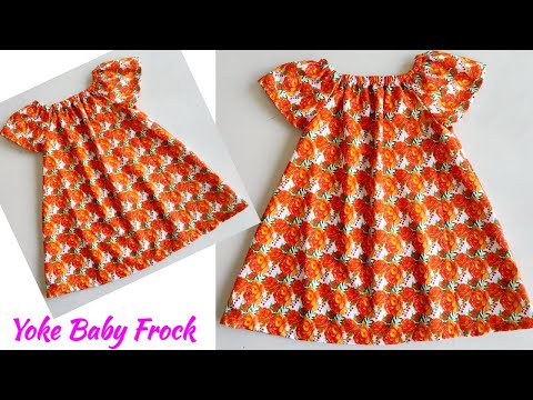 Yoke Baby Frock Cutting and stitching Very Easy