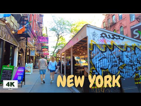 4K NYC - Lower Manhattan Walk - SoHo & West Village Popular Bars & Cafes 🍹🍡🌯