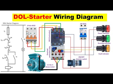 DOL Starter Power and Control Wiring | DOL starter control wiring |  @Electricalgenius