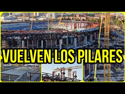 🔴OBRAS CAMP NOU (14 de Noviembre)⚠️Comienzan a colocar más pilares para el segundo anillo Vip