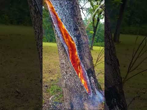 Tree Half on Fire?!! What do you think? 🌲🔥🔥 #shorts #news #crazy #mindblowing #michaelkidd