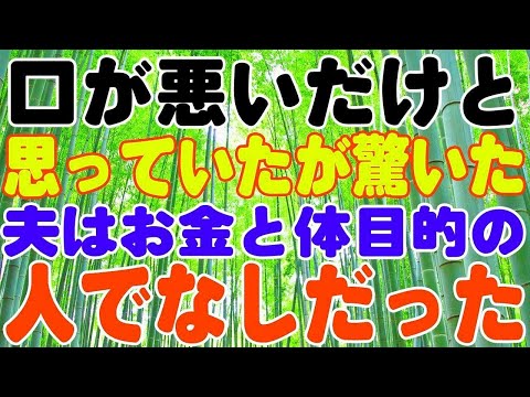 【修羅場】口が悪いだけと思っていた、驚いた、夫はお金と体目的の人でなしだった