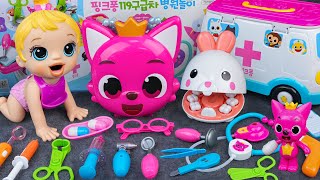 96 Minutes Pink Bunny Ambulance, Satisfying Unboxing Doctor Toys ASMR vs Tina Unboxing Toys