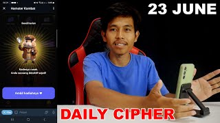 Hamster Kombat Daily Cipher Today 1M Coins 23 June 2024