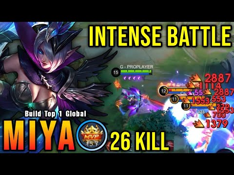 26 Kills!! Intense Battle Miya Late Game Carry!! - Build Top 1 Global Miya ~ MLBB