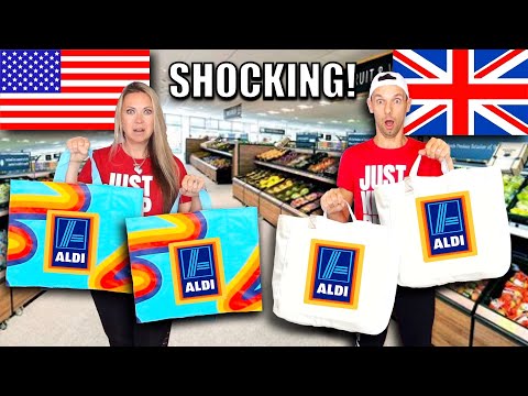 ALDI USA vs ALDI UK grocery SHOCKING price COMPARISON! 🛒 USA vs UK food shopping 🇺🇸🇬🇧