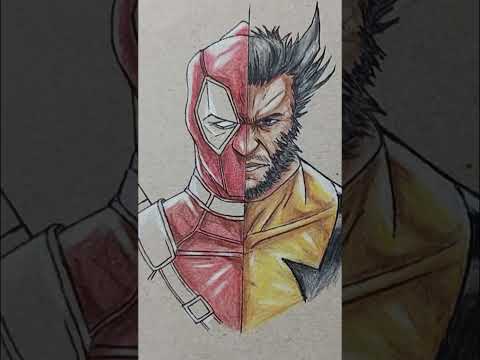 deadpool and Wolverine drawing (part-2) #sketch #art #marvel #ytshots #shortsfeed #shorts #deadpool