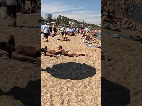 Barcelona Spain Barceloneta BEACH #shorts#beach #2024 #mallorca #nice #travel #shortsviral #walking