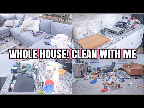 WHOLE HOUSE CLEAN WITH ME | MESSY HOUSE TRANSFORMATION | EXTREME CLEANING MOTIVATION