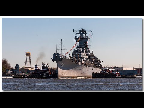 BATTLESHIP NEW JERSEY BB62 DEPARTS FOR DRY DOCK