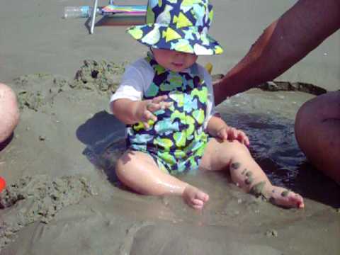 Will Freeman plays at the beach