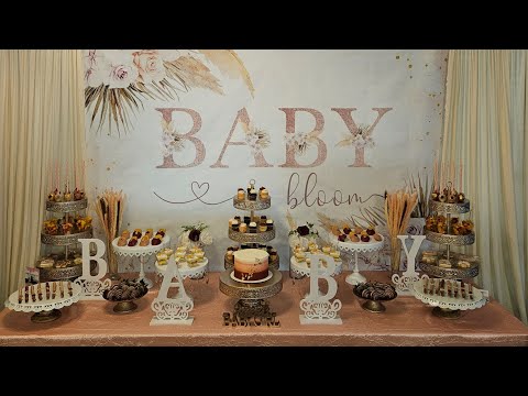 Baby Shower/Baby in Bloom Theme w/Chiara Wall Photo Backdrop