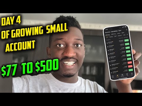 Day 4 of Growing small trading account with crypto $500