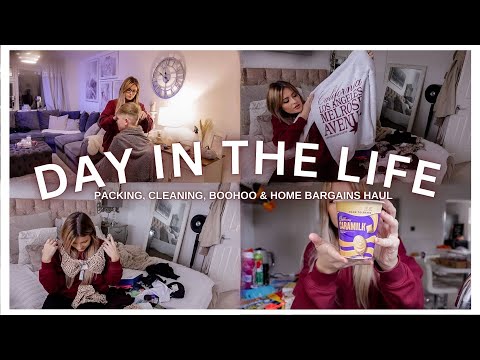 DAY IN THE LIFE - BOOHOO & HOME BARGAINS HAUL, PACKING & SPEED CLEANING