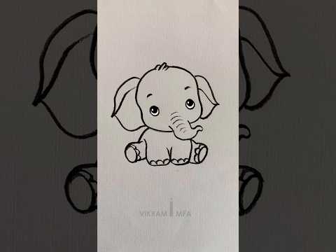 How to draw elephant drawing // easy step by step