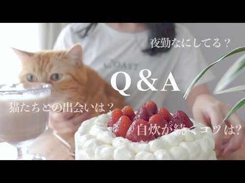 Make and eat a cake while answering questions from everyone｜living alone🎂VLOG