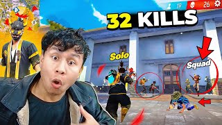 32 Kills in Solo Vs Squad with Golden Sakura 😱 FF Indian Server - Tonde Gamer