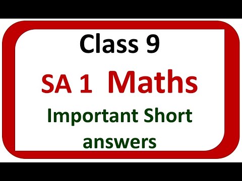 Important Short QA. sa1 maths question paper 2024 9th class. maths sa1 question paper 2024 9th class