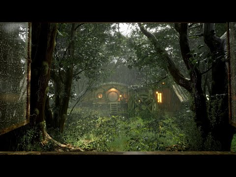 Sleep with the scenery of the rainy forest outside the window | Rain Sounds | Rain on Forest 8 hours