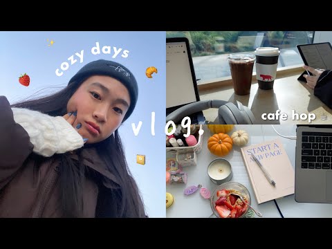 productive vlog 🍓₊˚⊹♡ cafe wfh, homebody cozy nights in, healthy habits, journaling