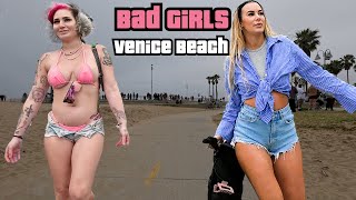 4k 🚴BAD GIRLS ON DREARY SUNDAY AT VENICE BEACH 🌴🚴 E-BIKE RIDE 🌴 California 🌊