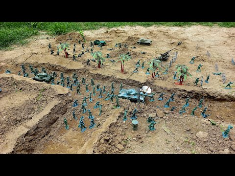 Army Men:Green Army vs Grey Army big fight(plastic army men #stopmotion)