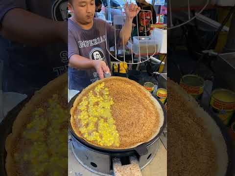 Mouth watering Food! Peanut Corn Pancake - Malaysian Street Food