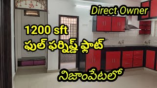 AD78 | 2BHK Fully Furnished Flat for sale in Nizampet, Hyderabad | 1200 sft | Direct Owner