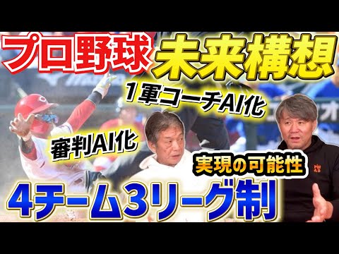 ④【プロ野球の未来はこうなる】１軍コーチは正直誰でもいい！スタメン発表はAIが全て行い審判はすべてAIがジャッジする！そして現実味を帯びている4チーム3リーグ制でプロ野球は改革される！